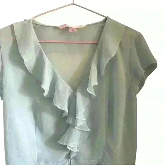 Y2K Victoria’s Secret Mesh Ruffled Blue Pijama Set - Picture 2 of 7